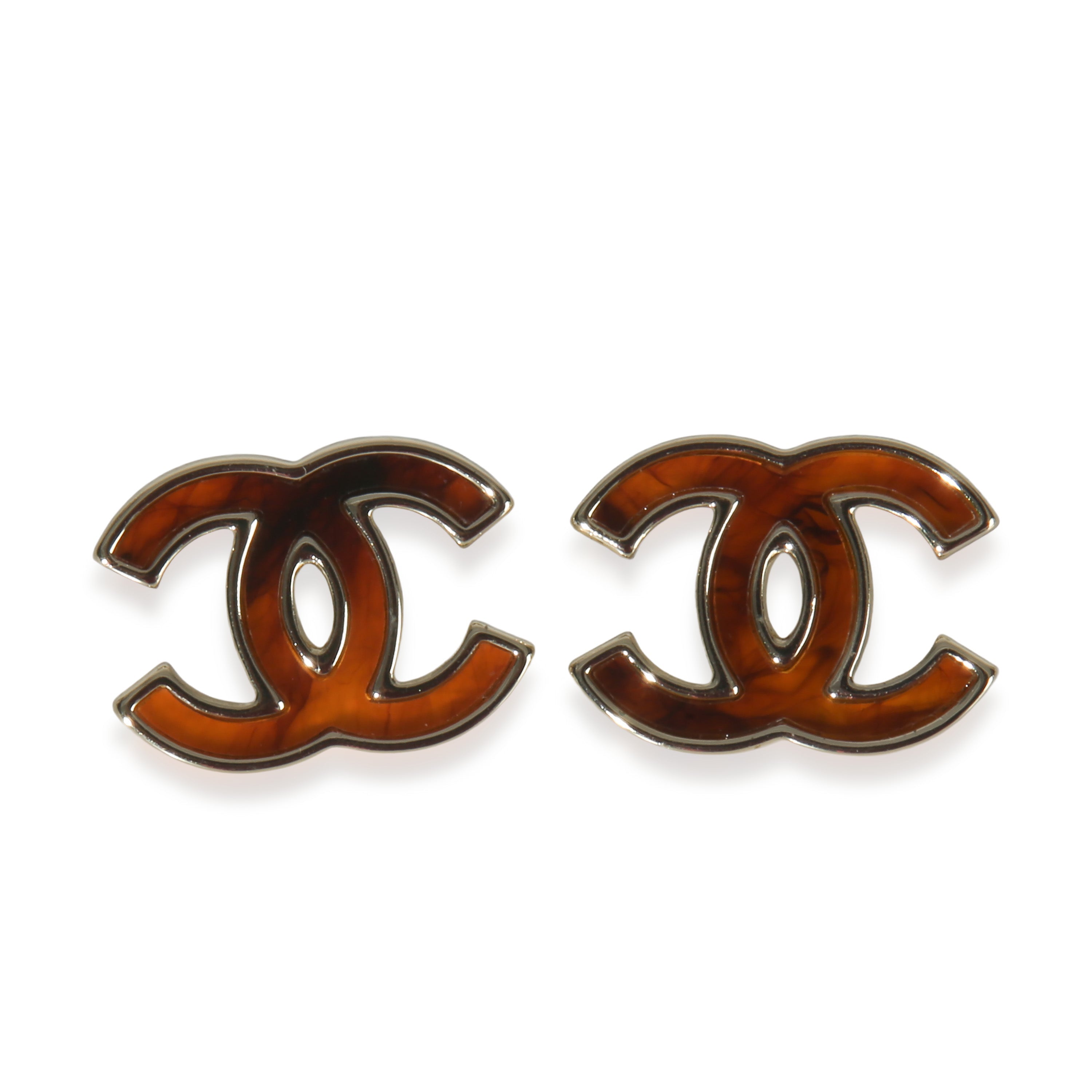 PRE-OWNED Gold-Plated  2023 Large CC Earrings