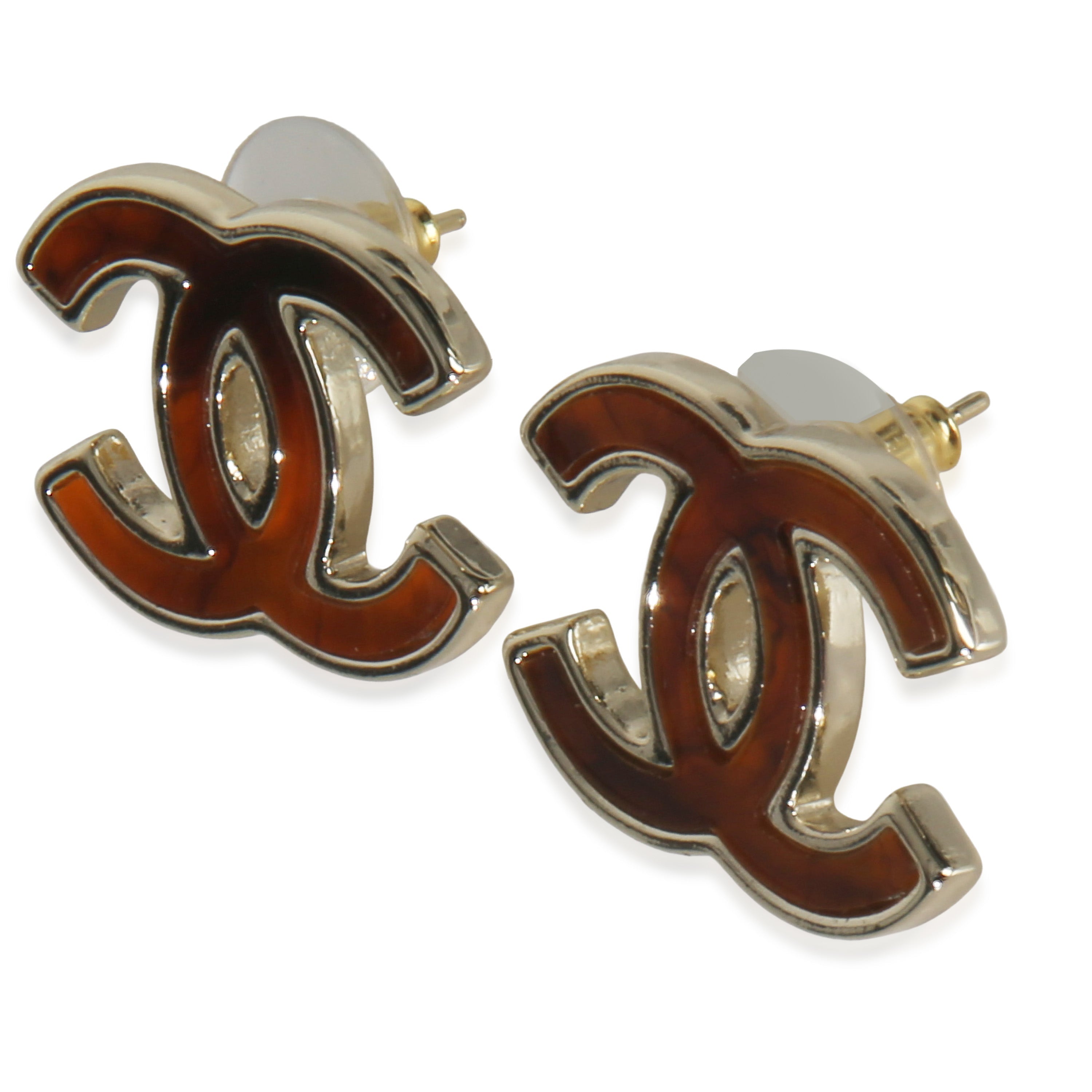 PRE-OWNED Gold-Plated  2023 Large CC Earrings