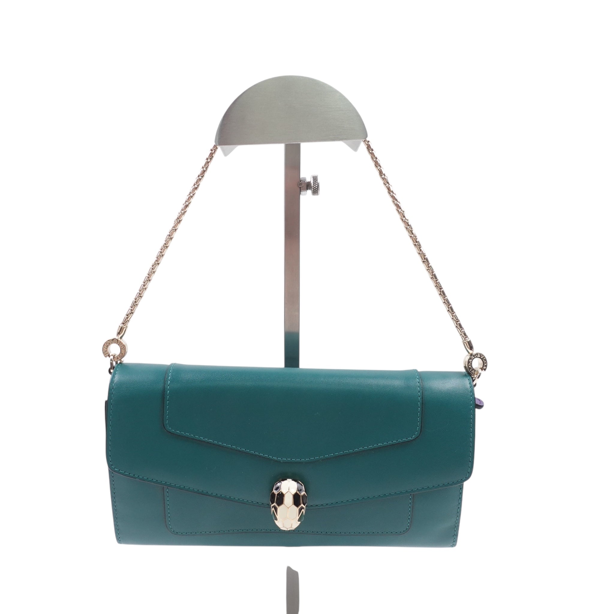 PRE-OWNED Green Serpenti Forever Handbag