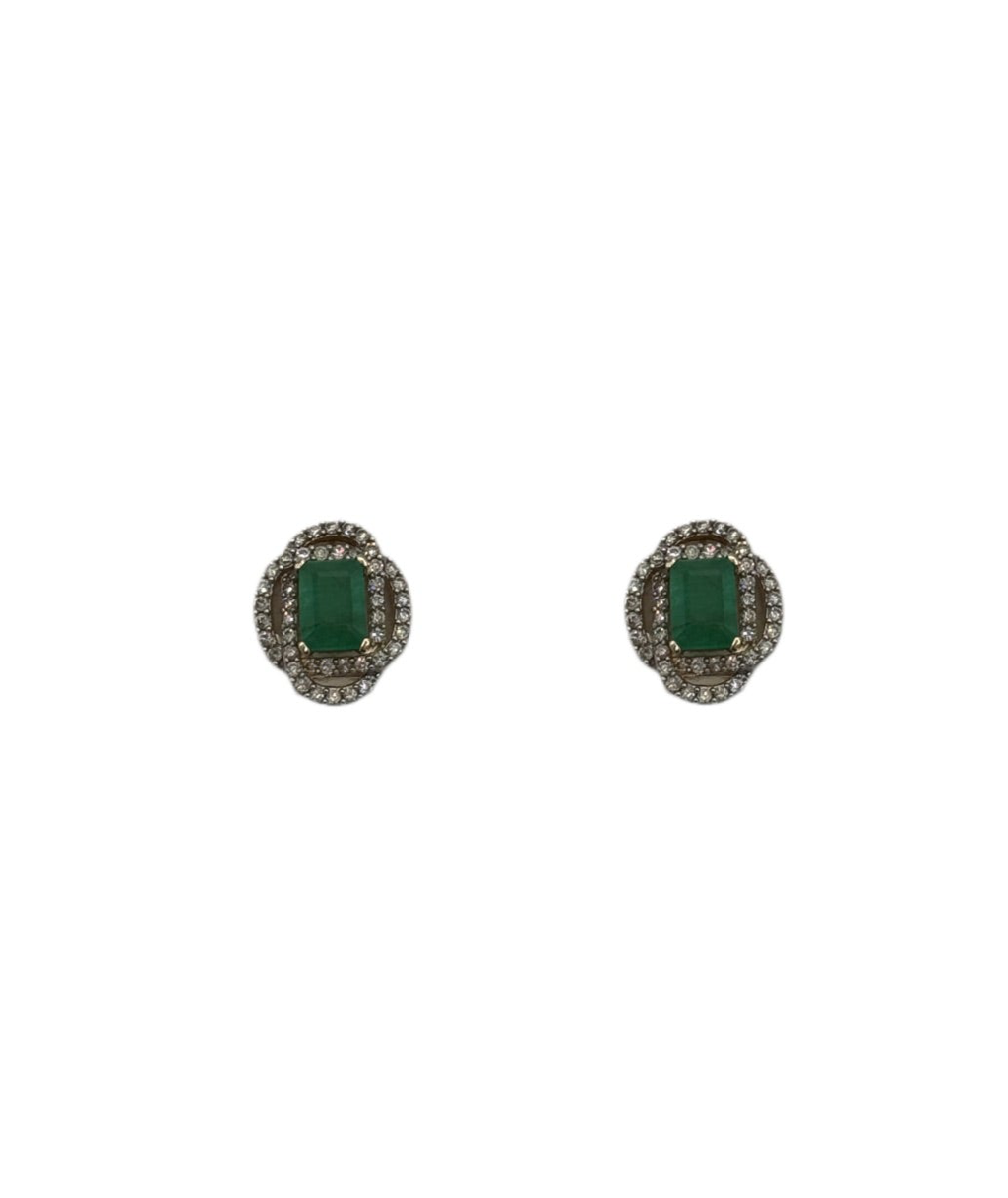 Esmeralda Earrings 14k Yellow Gold with Emeralds