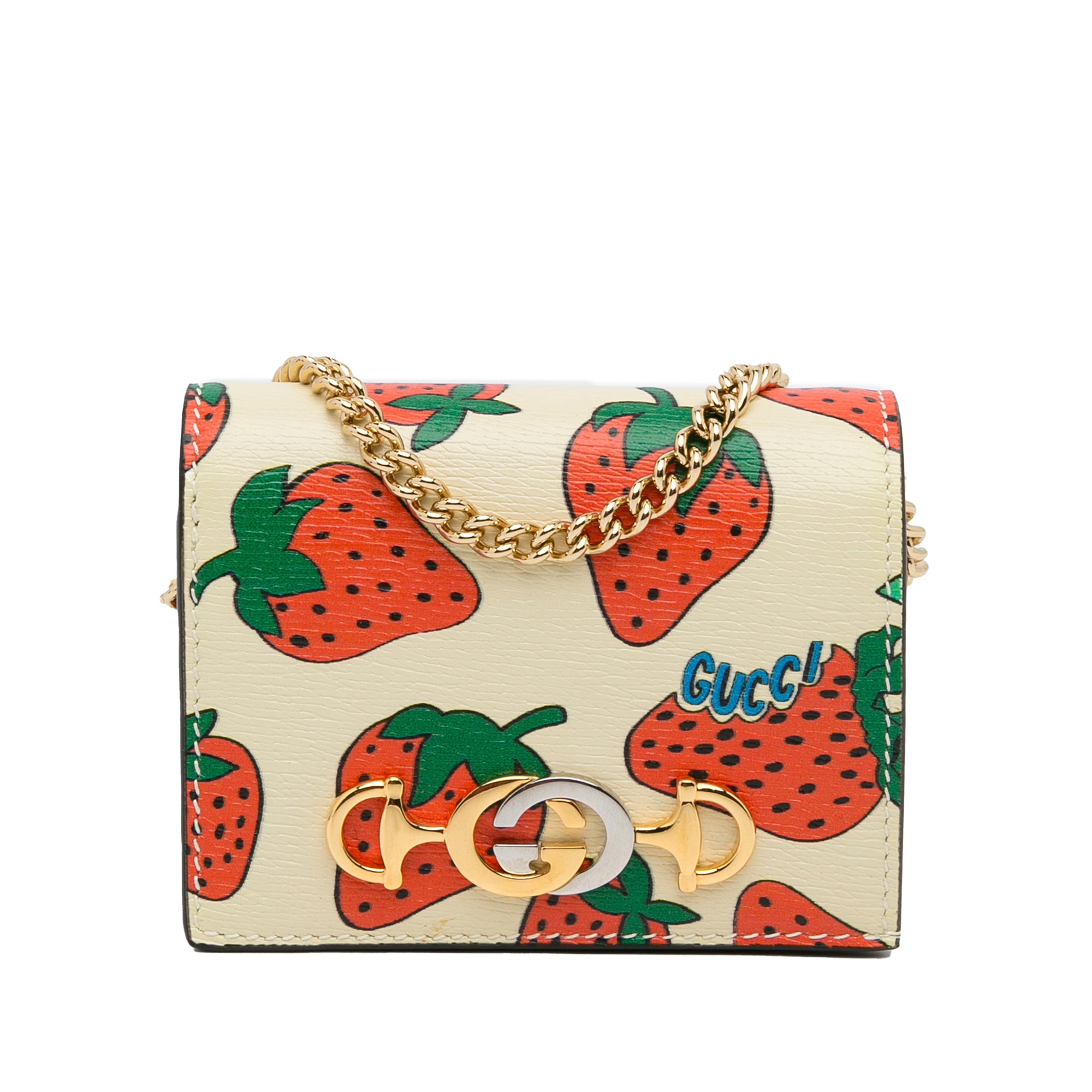 GUCCI - Cartera Zumi Strawberry con cadena