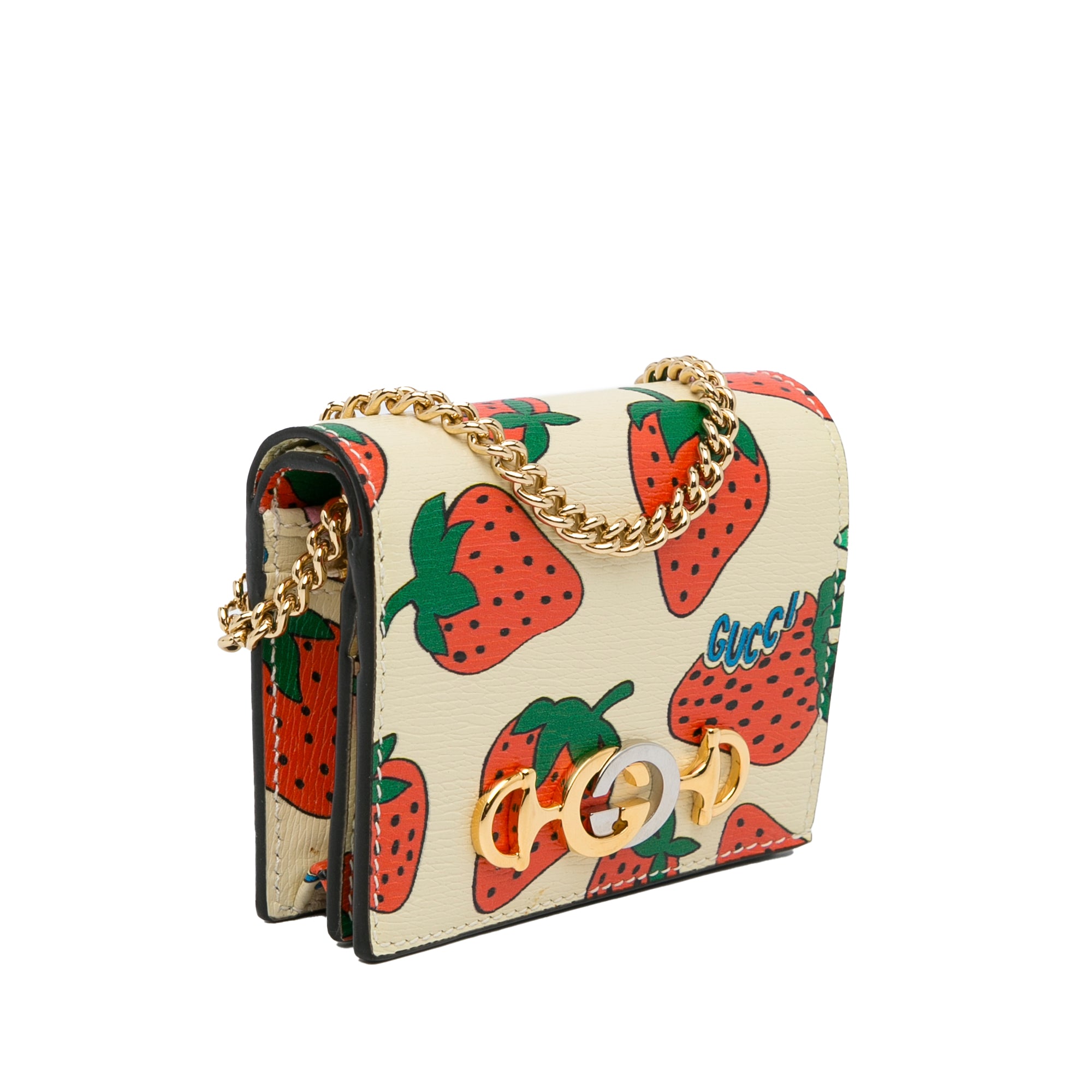 GUCCI - Cartera Zumi Strawberry con cadena