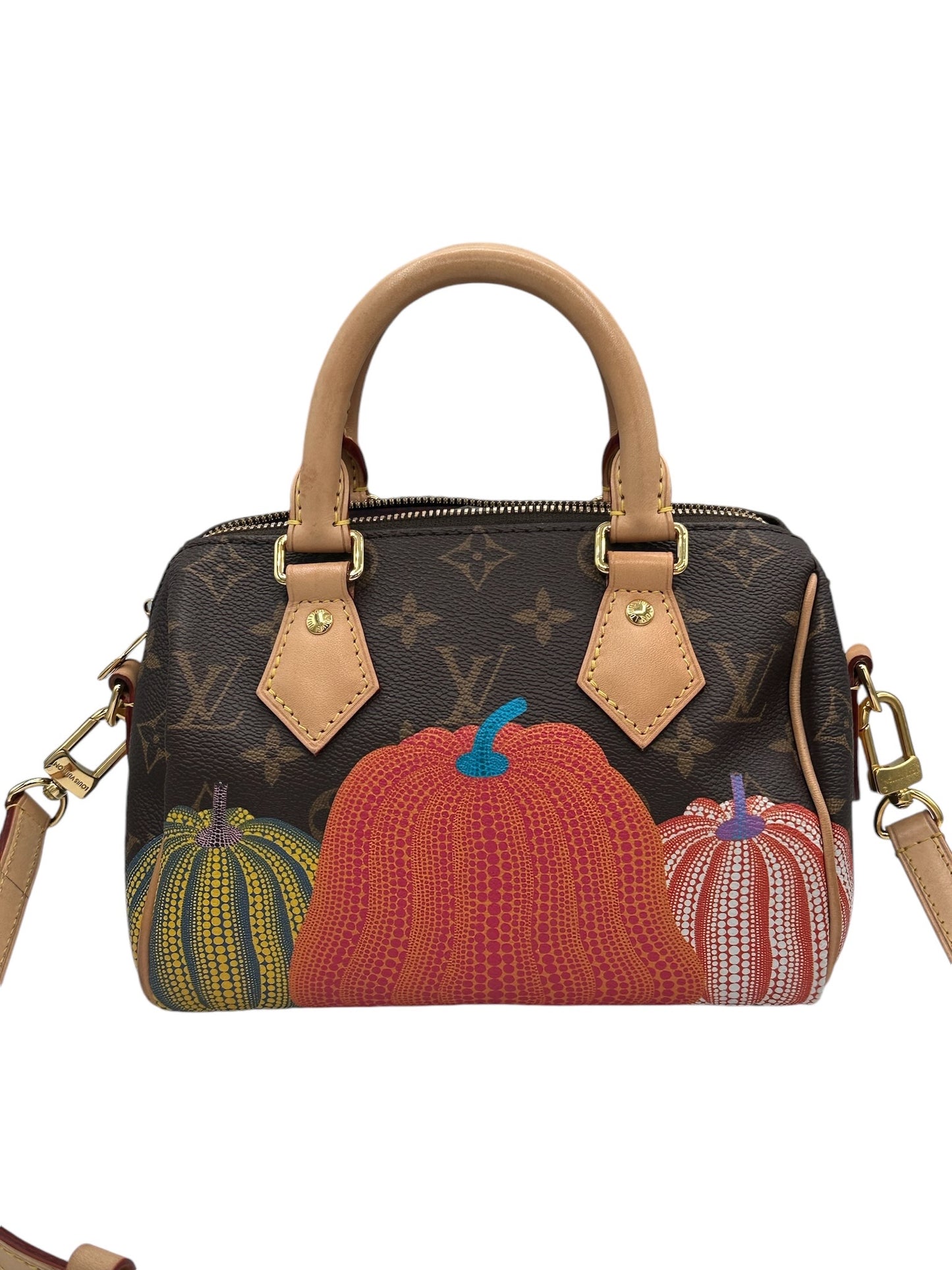 PRE-OWNED LV x YK Monogram Pumpkins Speedy Bandouliere 20 Crossbody Bag