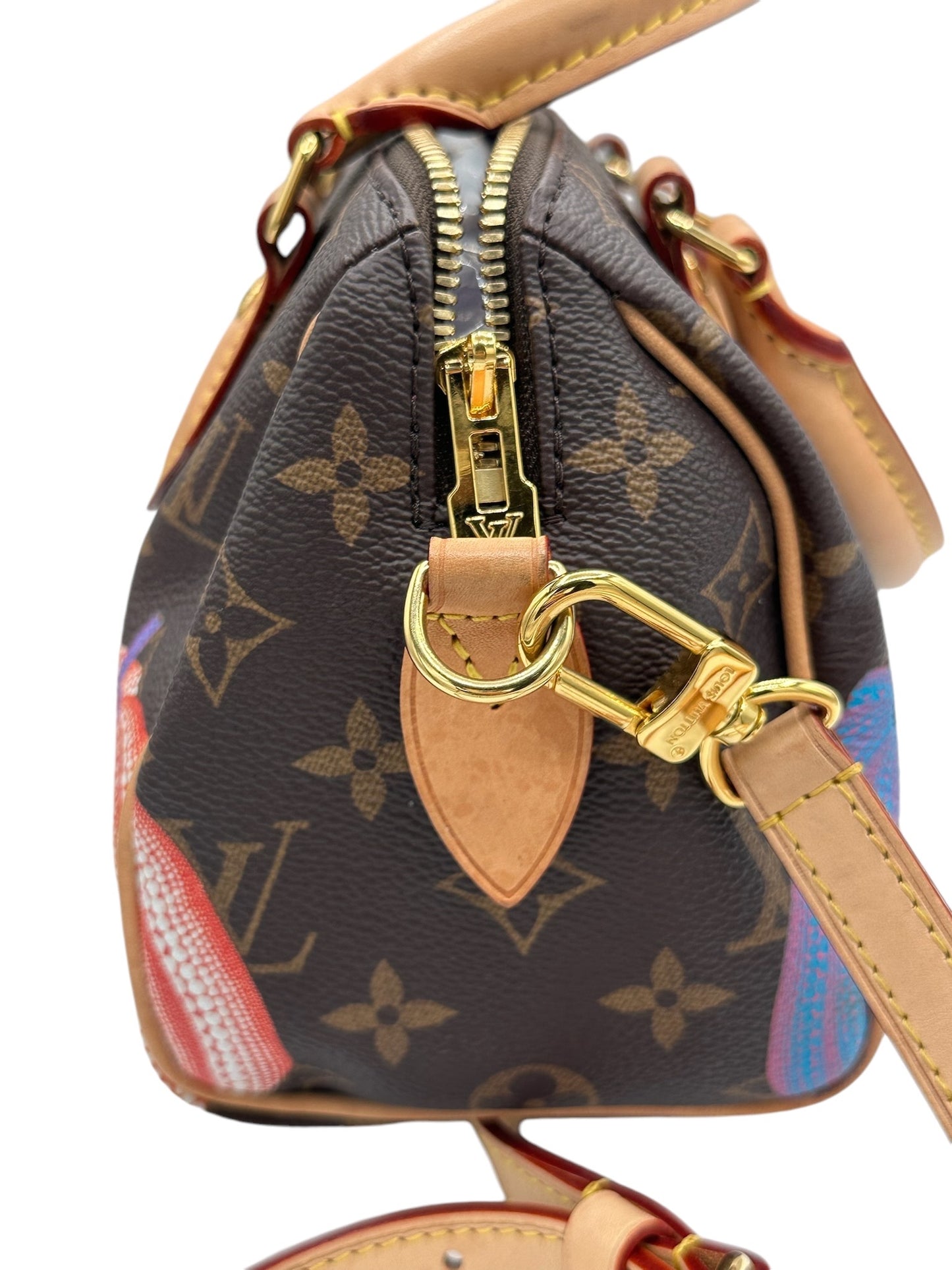 PRE-OWNED LV x YK Monogram Pumpkins Speedy Bandouliere 20 Crossbody Bag