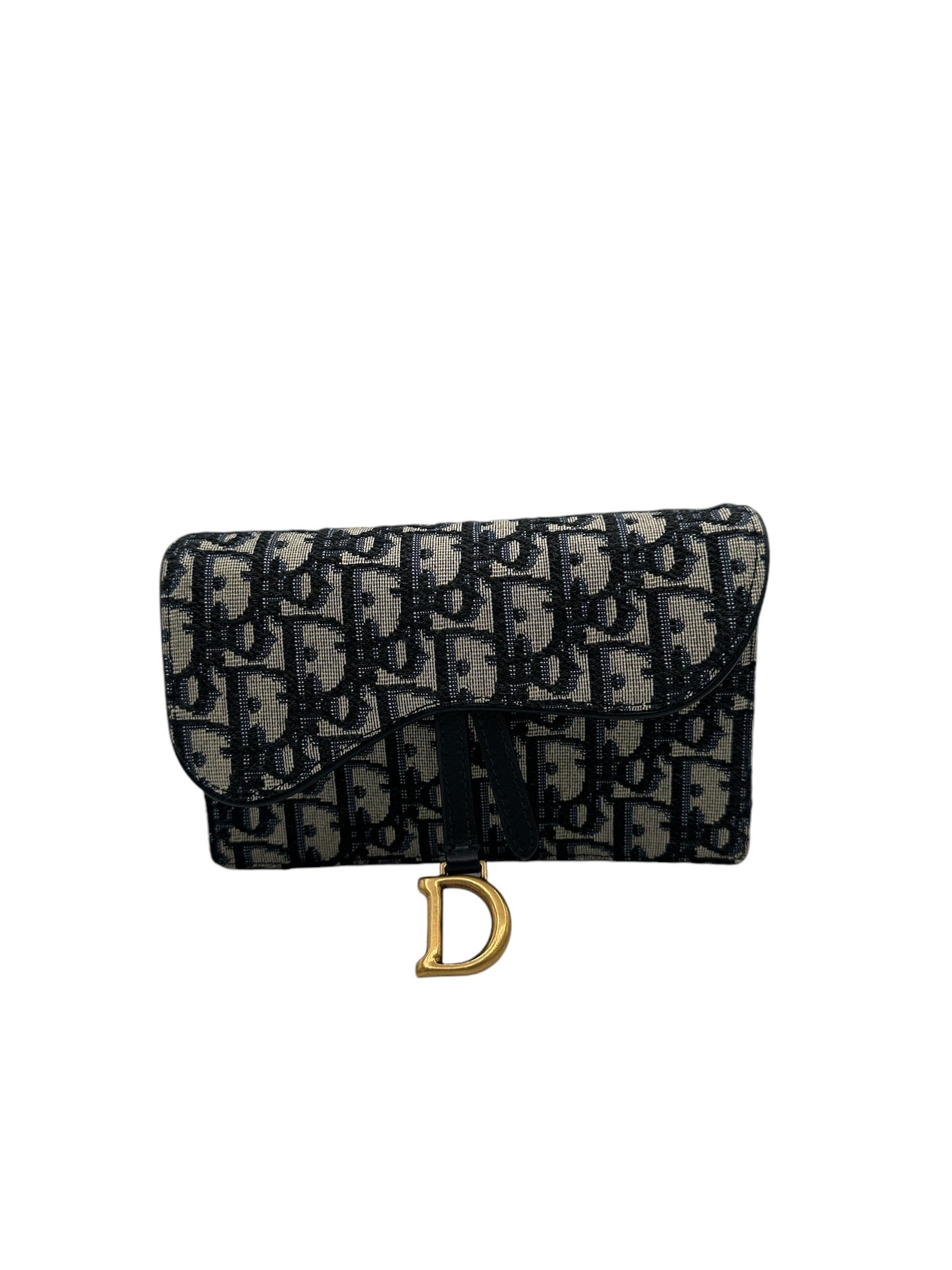 DIOR - Bolso con cinturón Oblique Saddle en azul marino