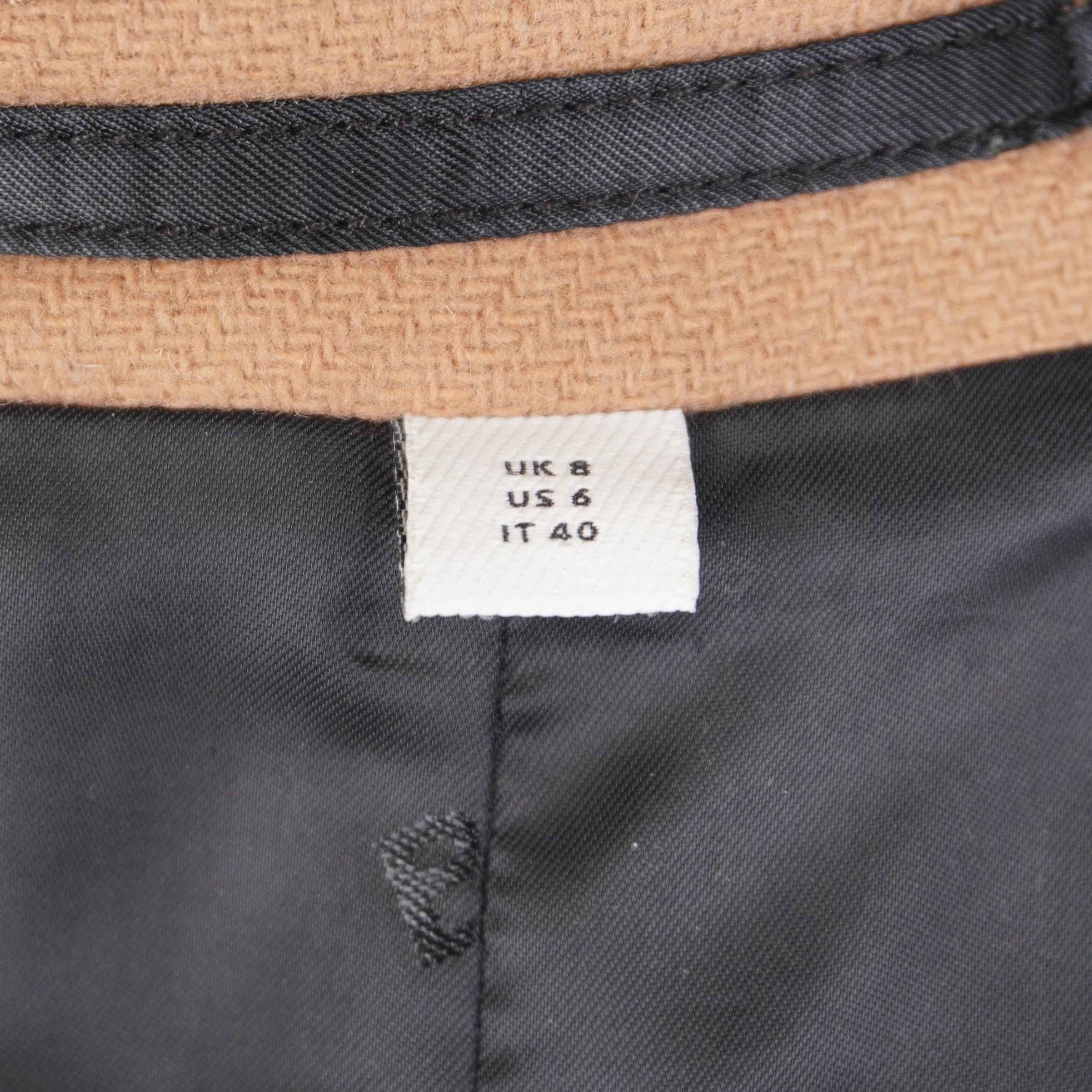 PRE-OWNED Burberry Lambskin Trim Wool Cashmere Blend Tailored Coat