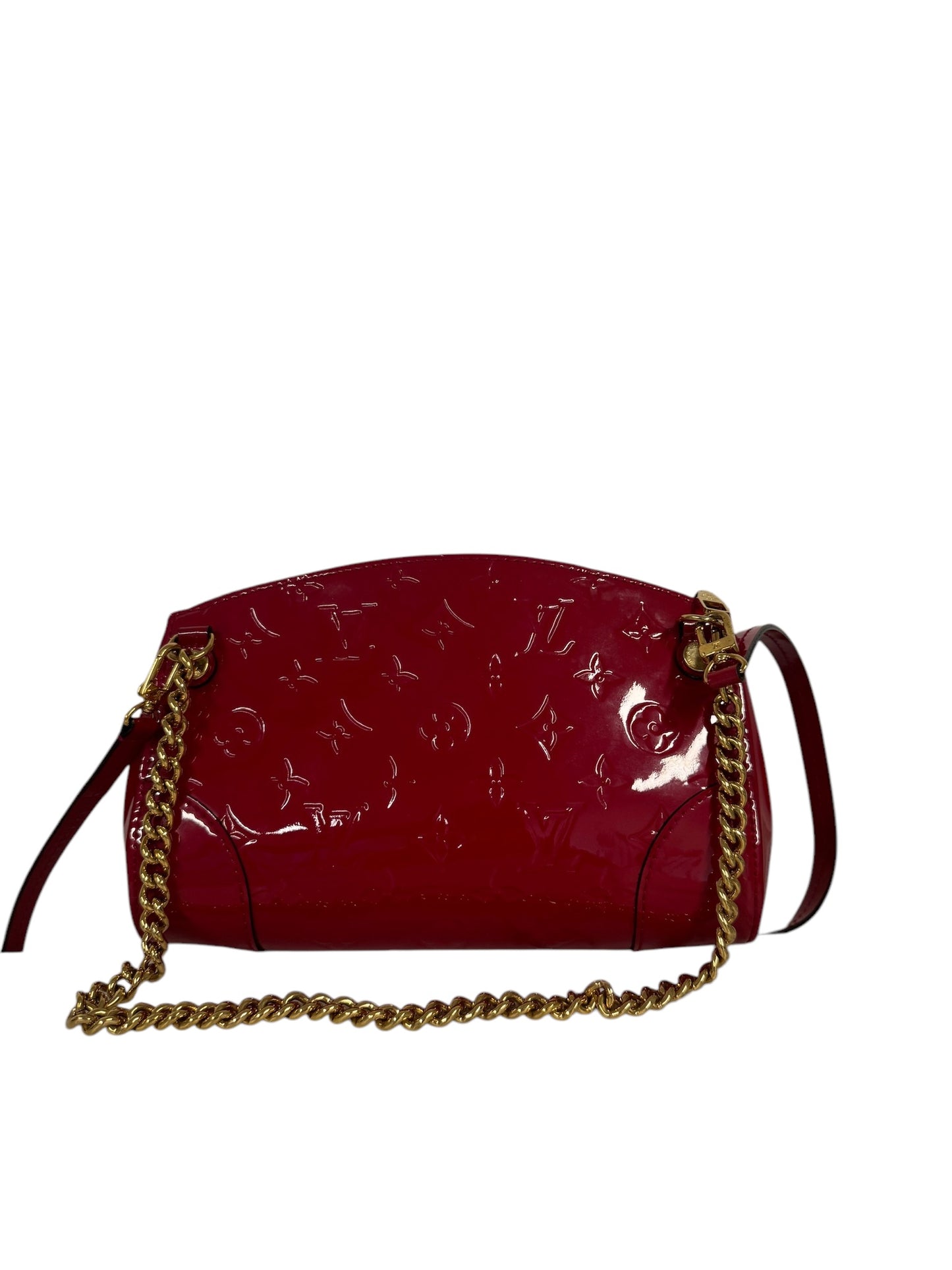 PRE-OWNED LV Rose Indian Monogram Vernis Santa Monica Clutch