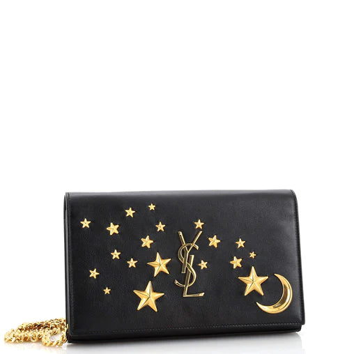 SAINT LAURENT - Classic Monogram Wallet on Chain Embellished