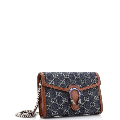 GUCCI - Cartera con cadena Dionysus GG Denim pequeña