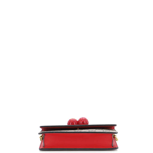 GUCCI - Cherries Wallet on Chain GG Coated Canvas Mini
