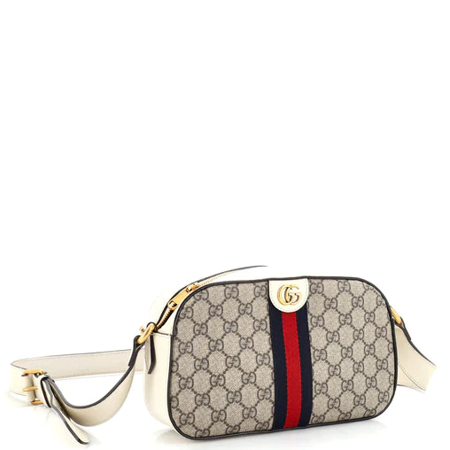 GUCCI - Bolso de hombro Ophidia Camera de lona revestida con GG, pequeño