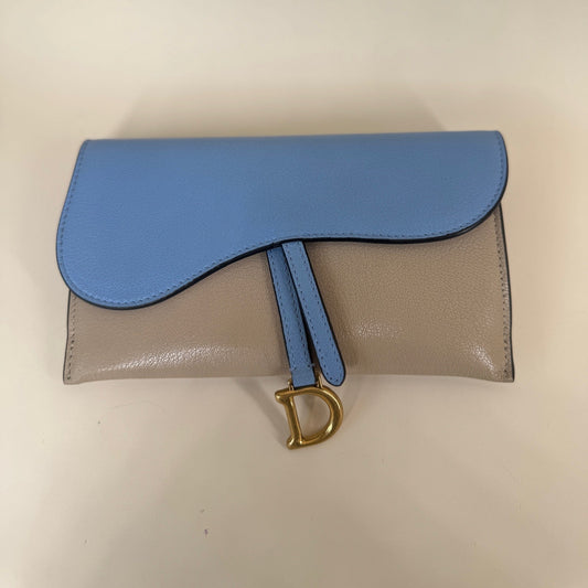 PRE-OWNED Tri-Color Lambskin Saddle Wallet on Chain
