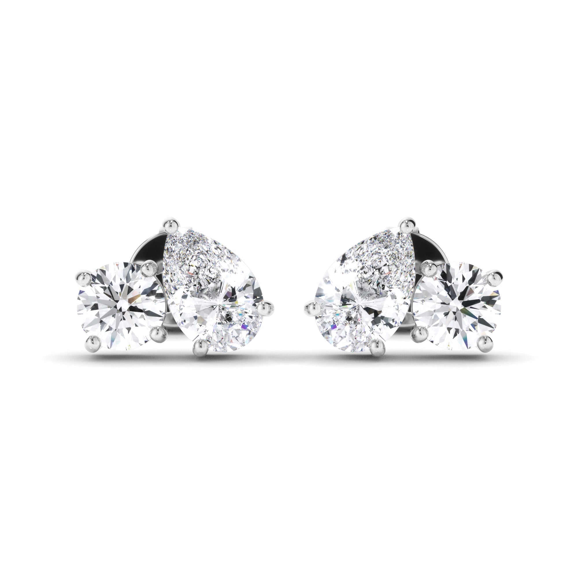 TDC - 6 CTW Toit Et Moi Lab Diamond Round and Pear Shaped Earrings