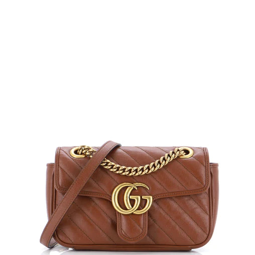 GUCCI - Bolso con solapa GG Marmont de piel matelasse mini