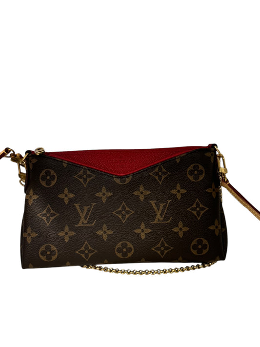 PRE-OWNED LV Cherry Monogram Canvas Palas Clutch