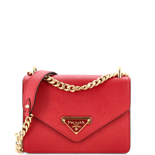 PRADA - Envelope Flap Chain Shoulder bag Saffiano Small