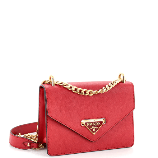 PRADA - Envelope Flap Chain Shoulder bag Saffiano Small