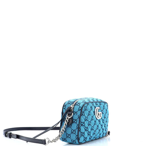 GUCCI - GG Marmont Shoulder Bag Diagonal Quilted GG Canvas Small