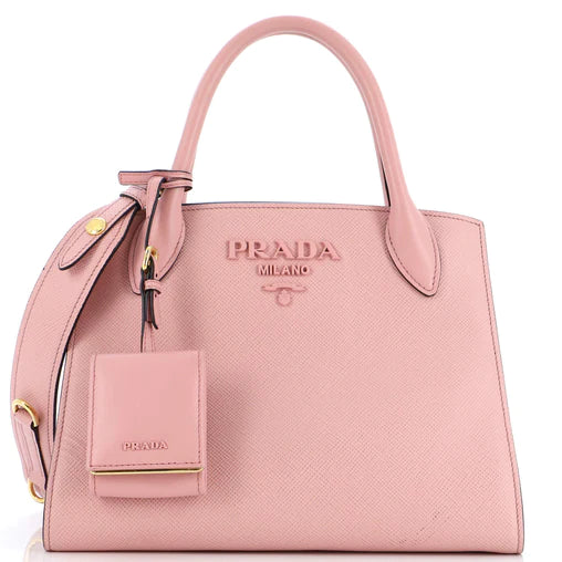 PRADA - Monochrome Tote Saffiano with City Calf Small