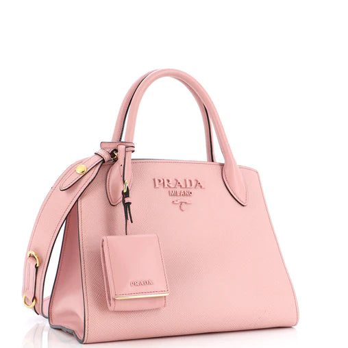 PRADA - Monochrome Tote Saffiano with City Calf Small