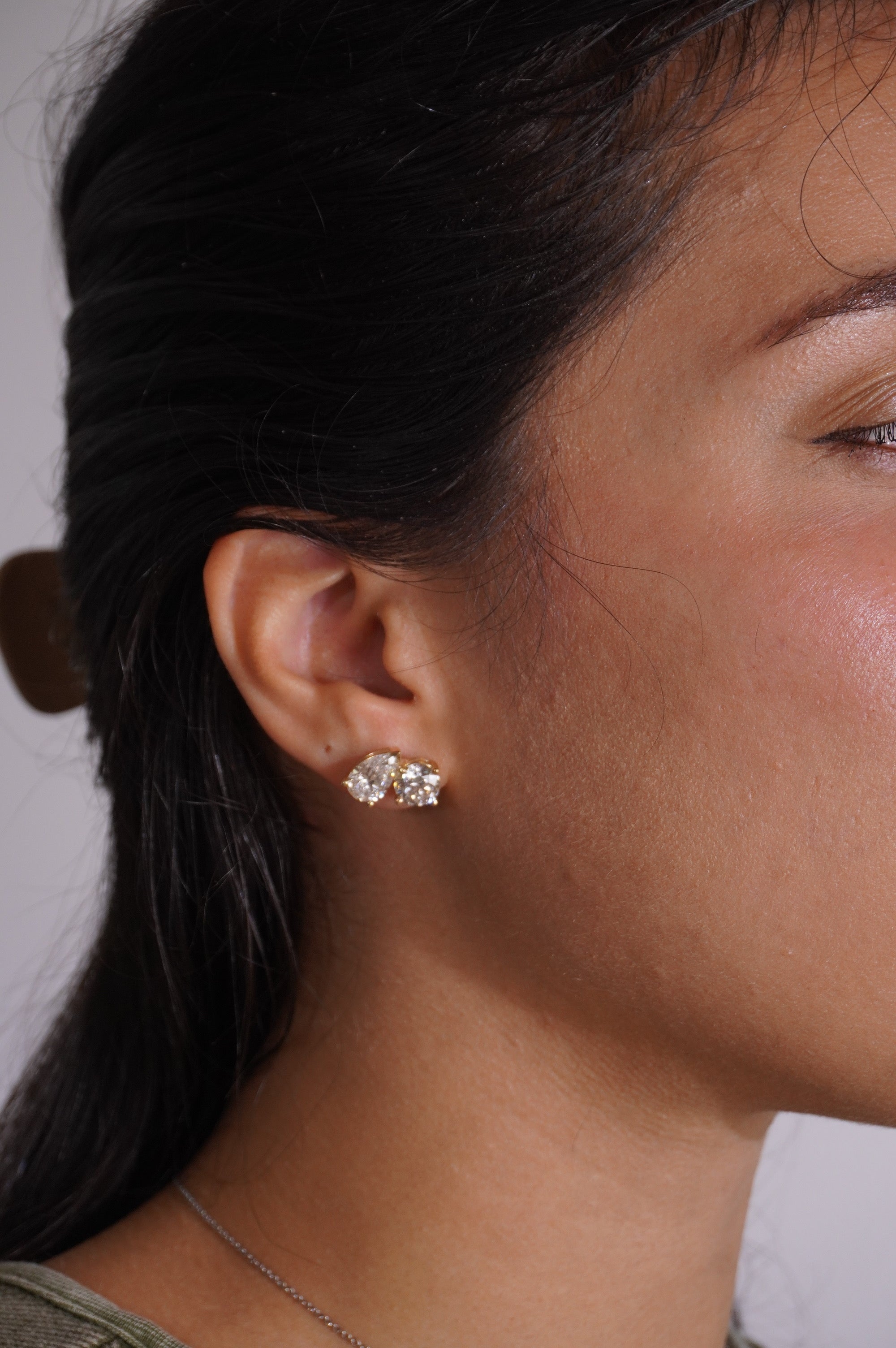 TDC - 6 CTW Toit Et Moi Lab Diamond Round and Pear Shaped Earrings