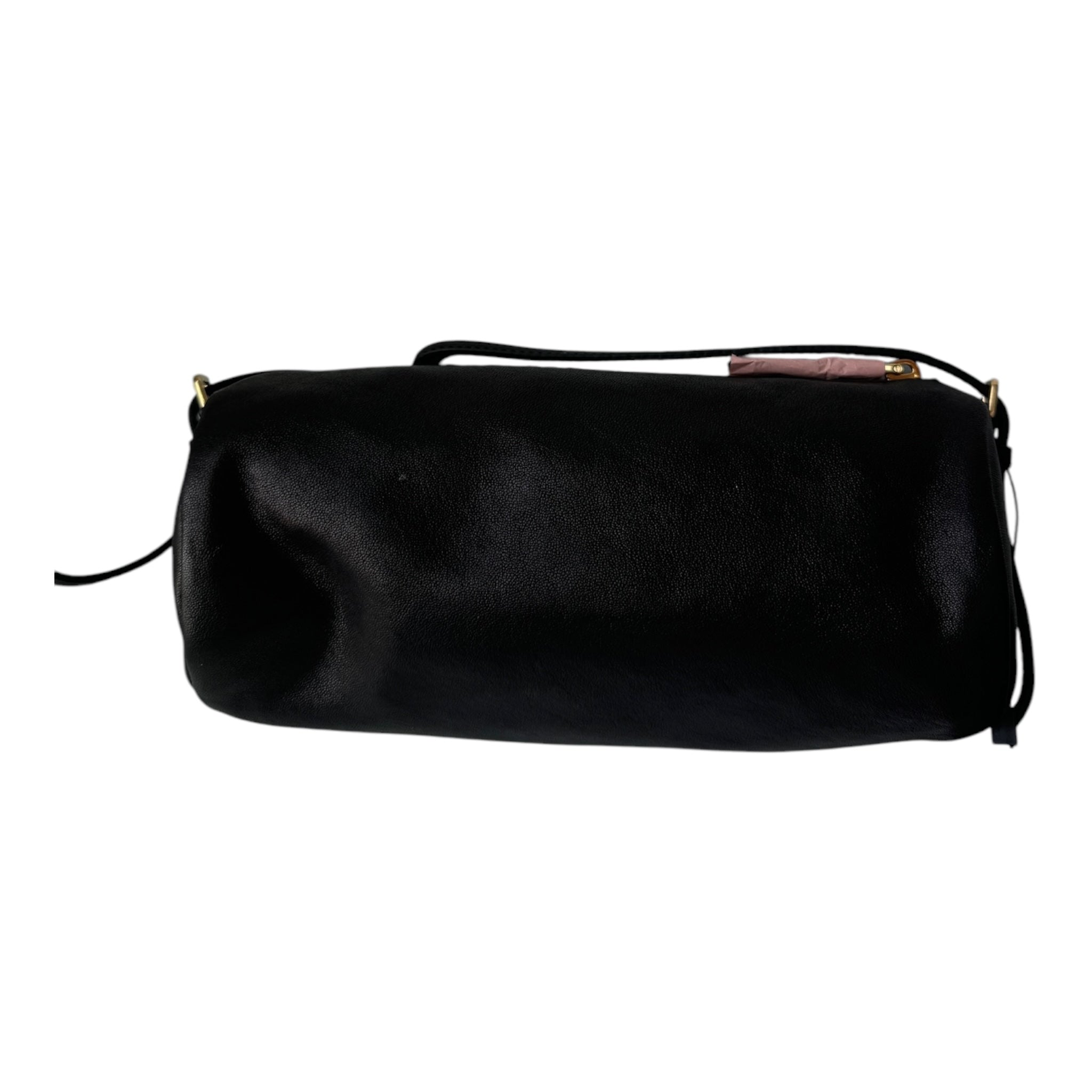 PRE-OWNED Black Nappa Leather Pouch Shoulder Bag