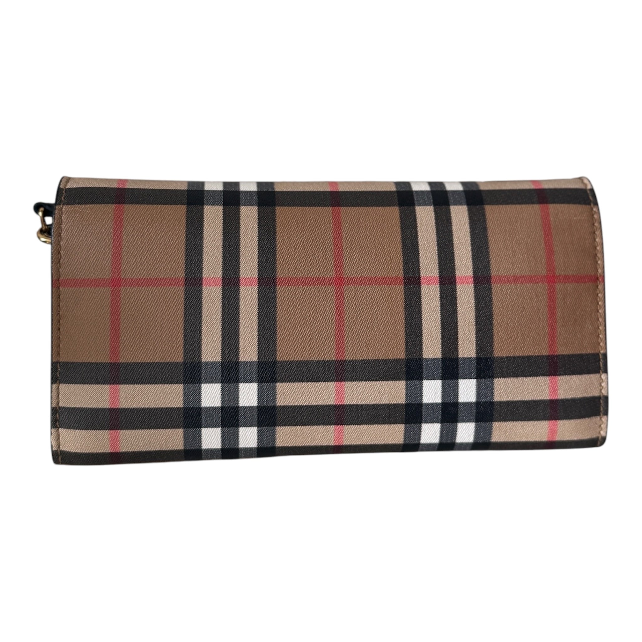 PRE-OWNED Vintage Check Canvas Henley Wallet on Chain