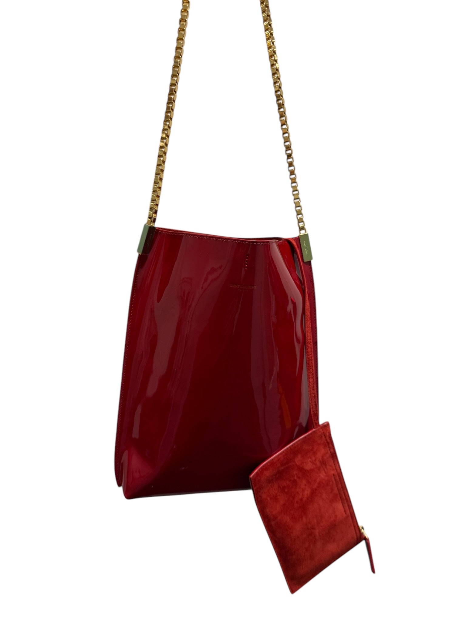 Bolso Hobo Suzanne pequeño de charol rojo de segunda mano