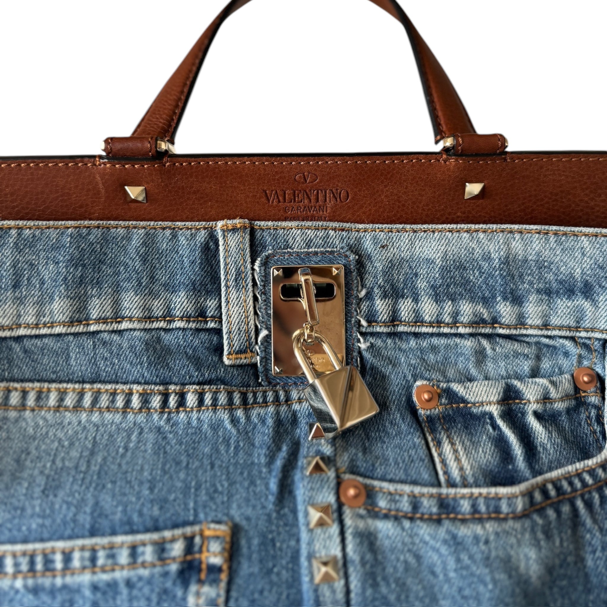 PRE-OWNED Denim Scout Joylock Maxi Tote Bag