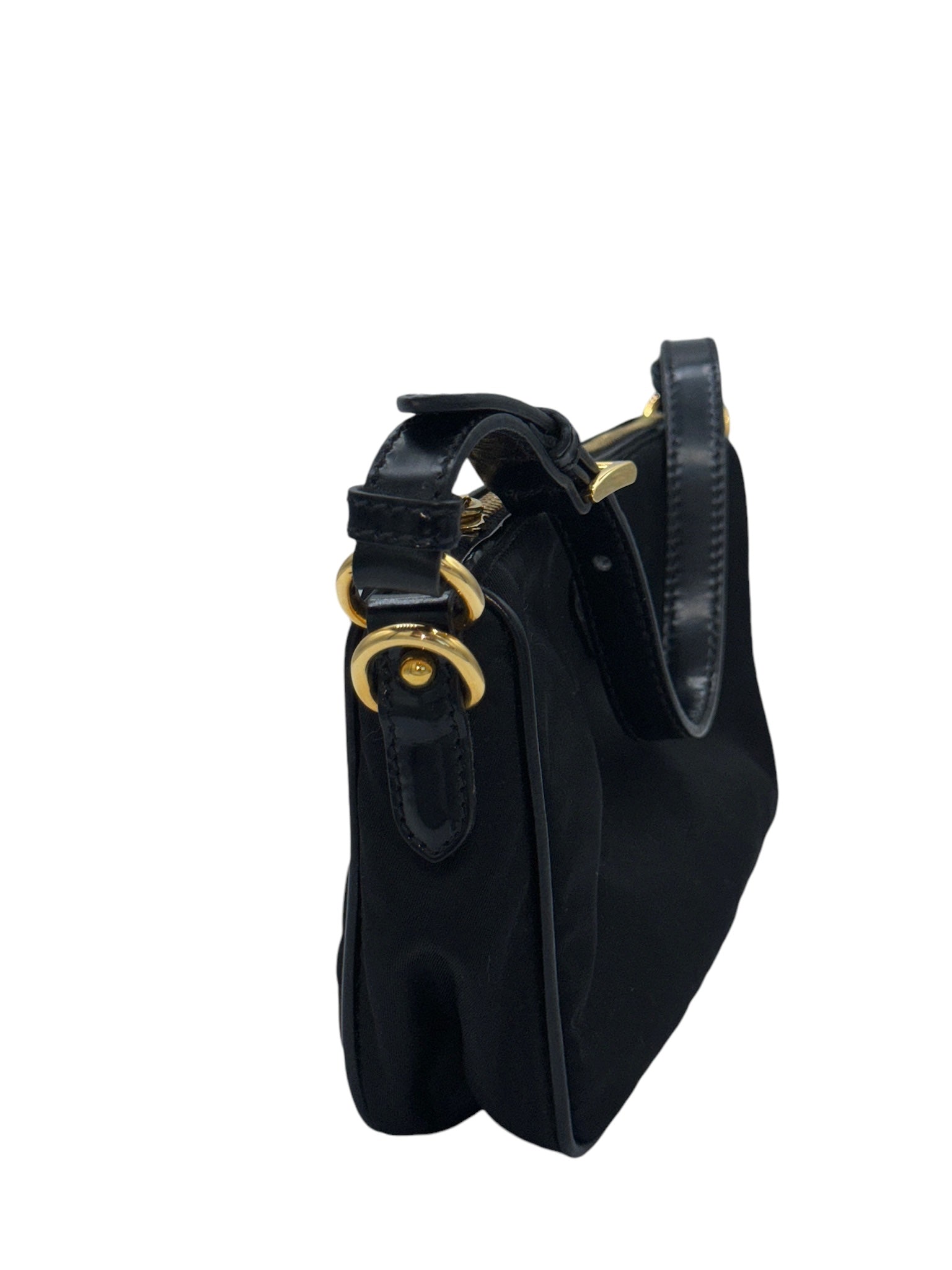 PRE-OWNED Black Tessuto Nylon Shoulder Bag