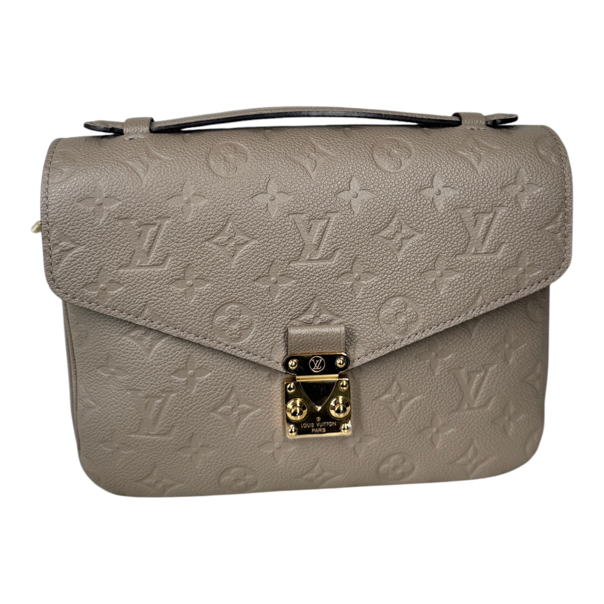 PRE-OWNED LV Turtledove Monogram Empreinte Leather Pochette Metis Crossbody Bag