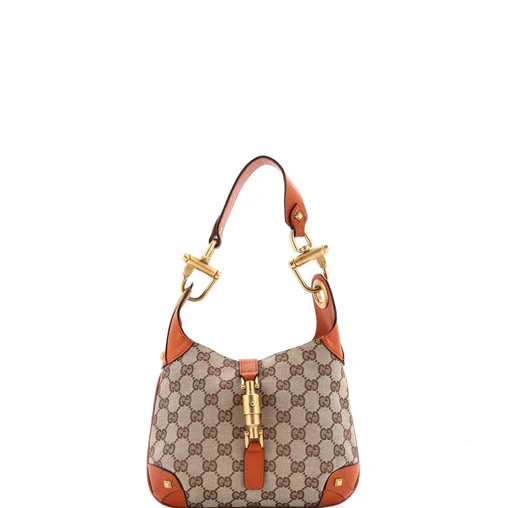 Bolso mini de lona GG Piston Lock Jackie Hobo de segunda mano