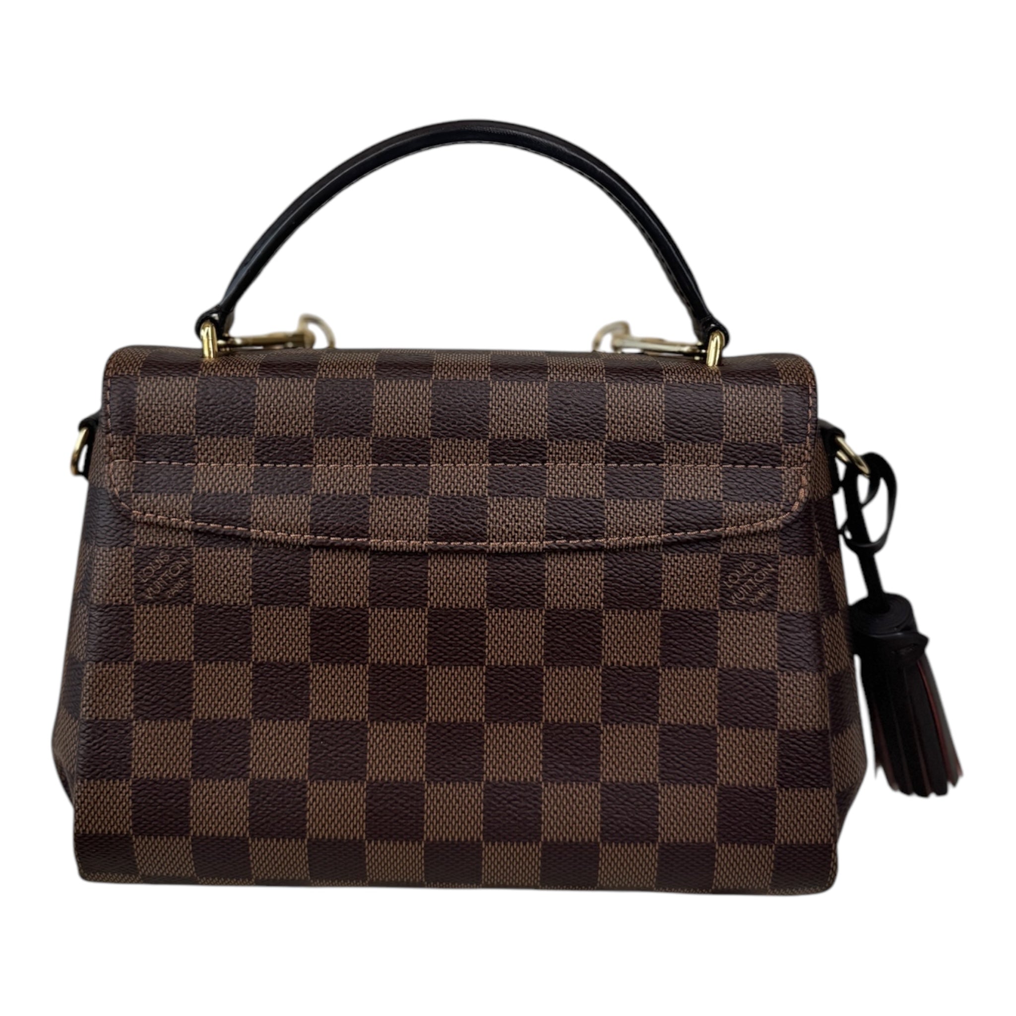 PRE-OWNED LV Damier Ebene Canvas Croisette Shoulder Bag