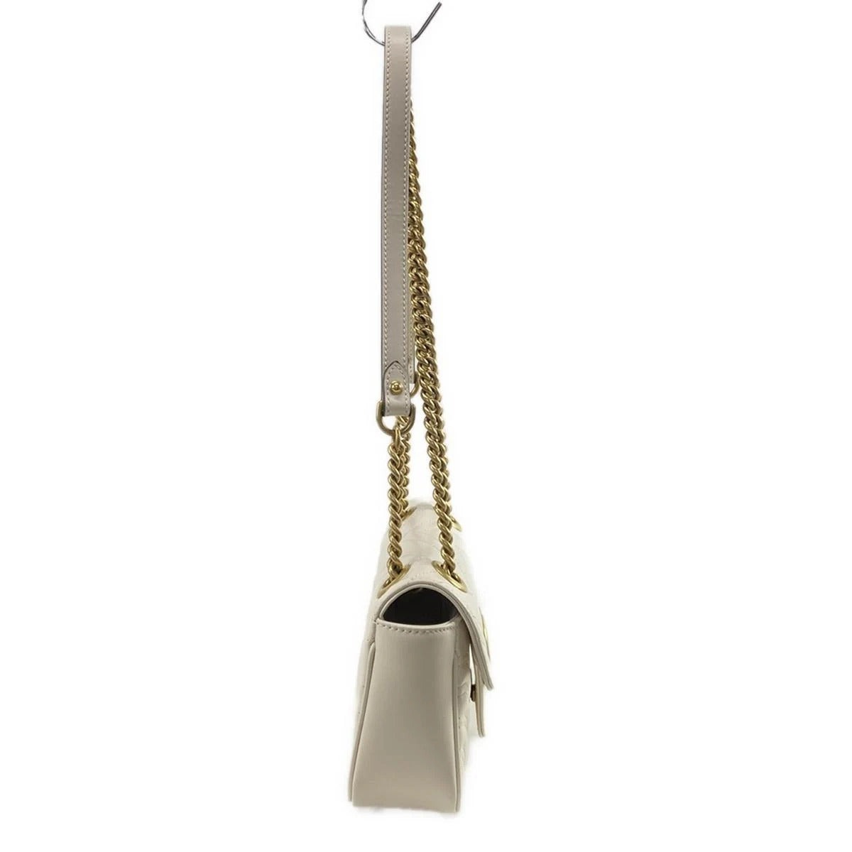 Bolso de hombro GG Mini Marmont de piel color crema de segunda mano