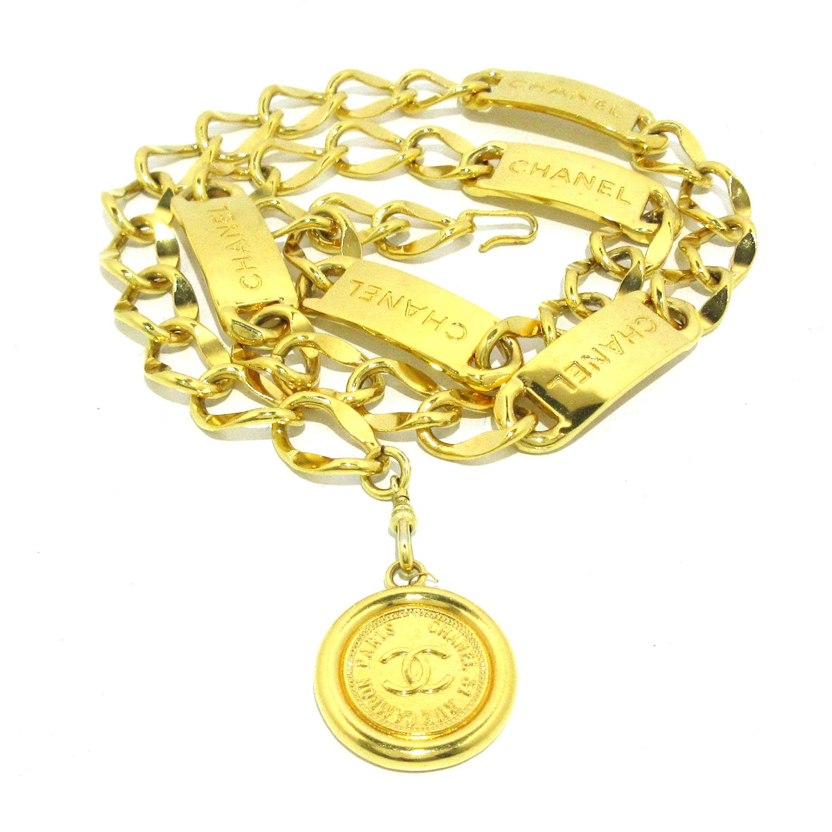CHANEL - Cinturón Coco con herrajes dorados