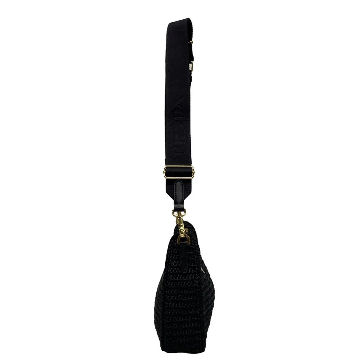 PRE-OWNED Re-Edition 2005 Crochet Black Raffia Crossbody Bag