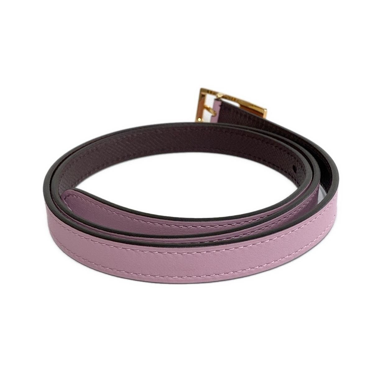 Cinturón Lucky de Sellier Swift Epsom, color malva, Sylvestre Rouge, de segunda mano