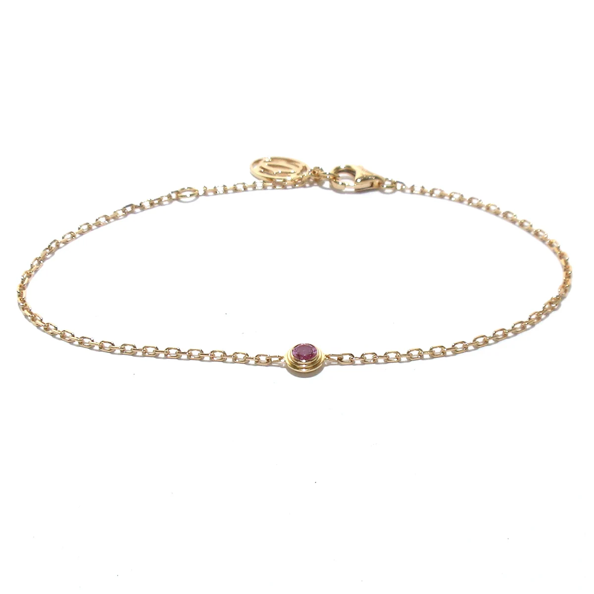 Pulsera D'Amour Diamant Leger de oro rosa de 18 quilates con zafiro rosa de segunda mano