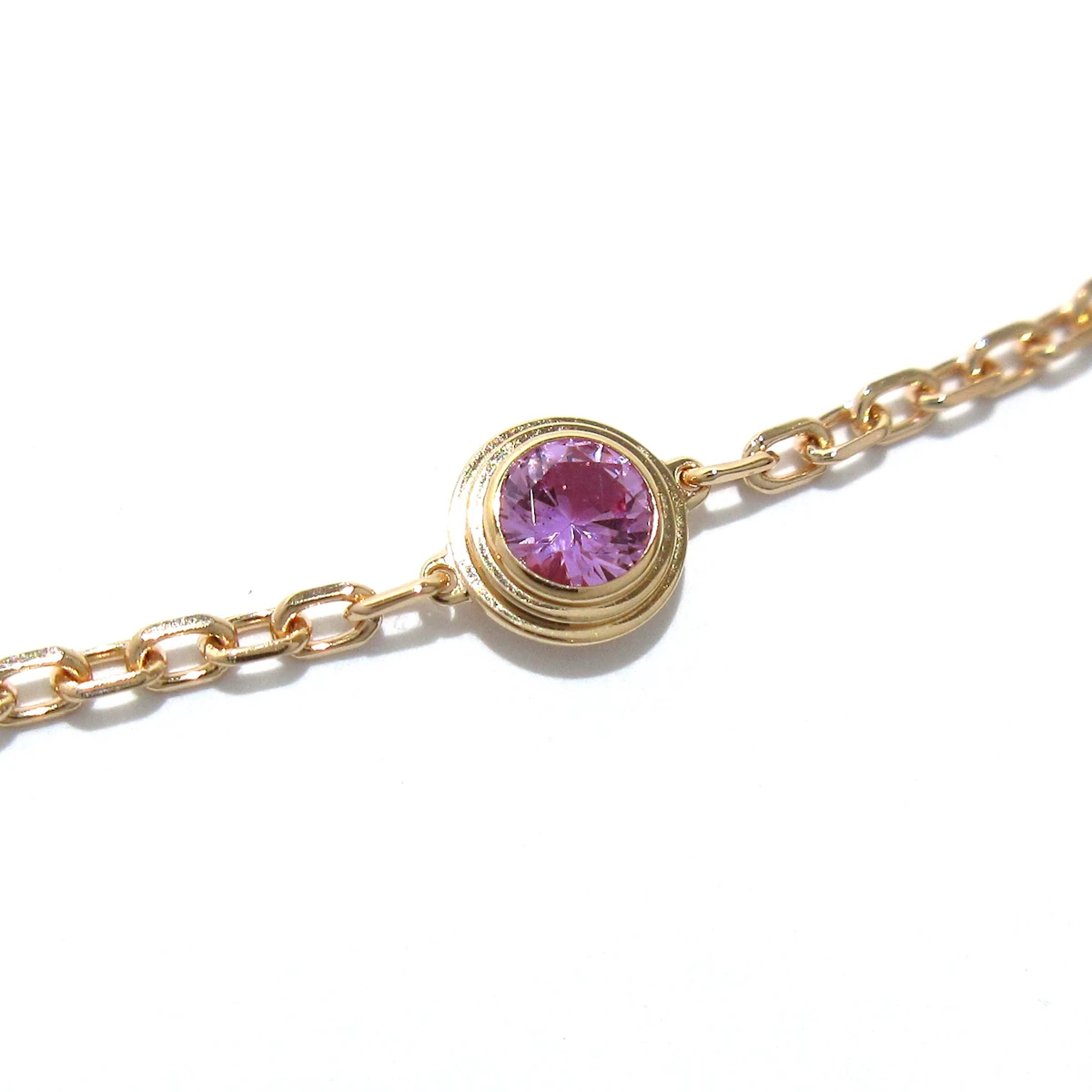Pulsera D'Amour Diamant Leger de oro rosa de 18 quilates con zafiro rosa de segunda mano