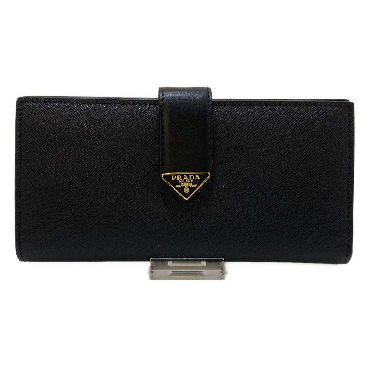 Cartera con cierre a presión y placa con logotipo de segunda mano