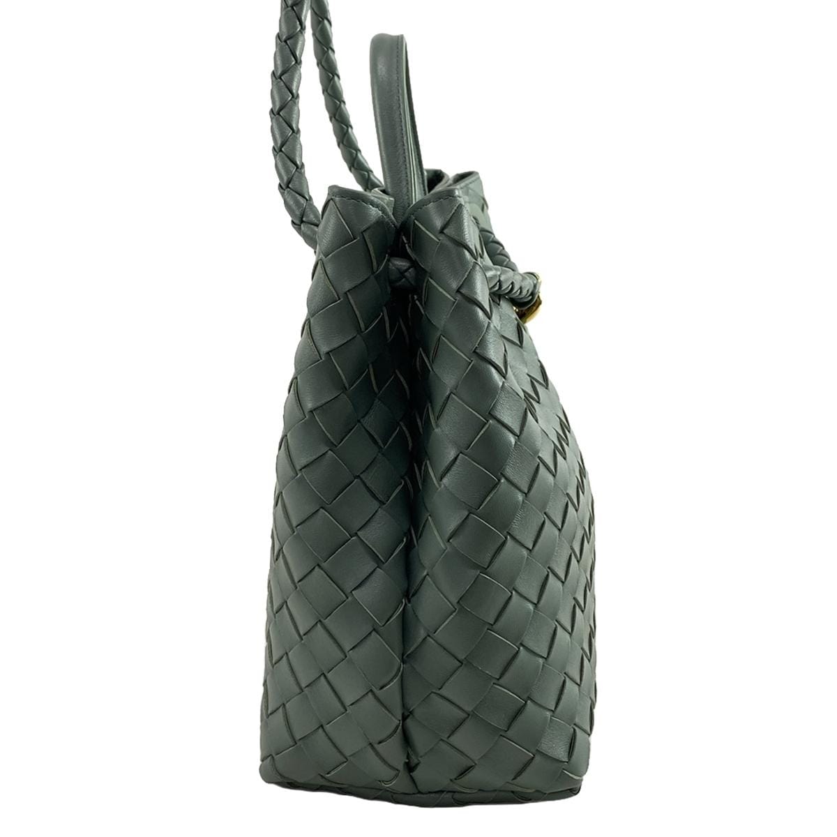 PRE-OWNED Andiamo Medium Light Green Nappa Leather Shoulder Bag