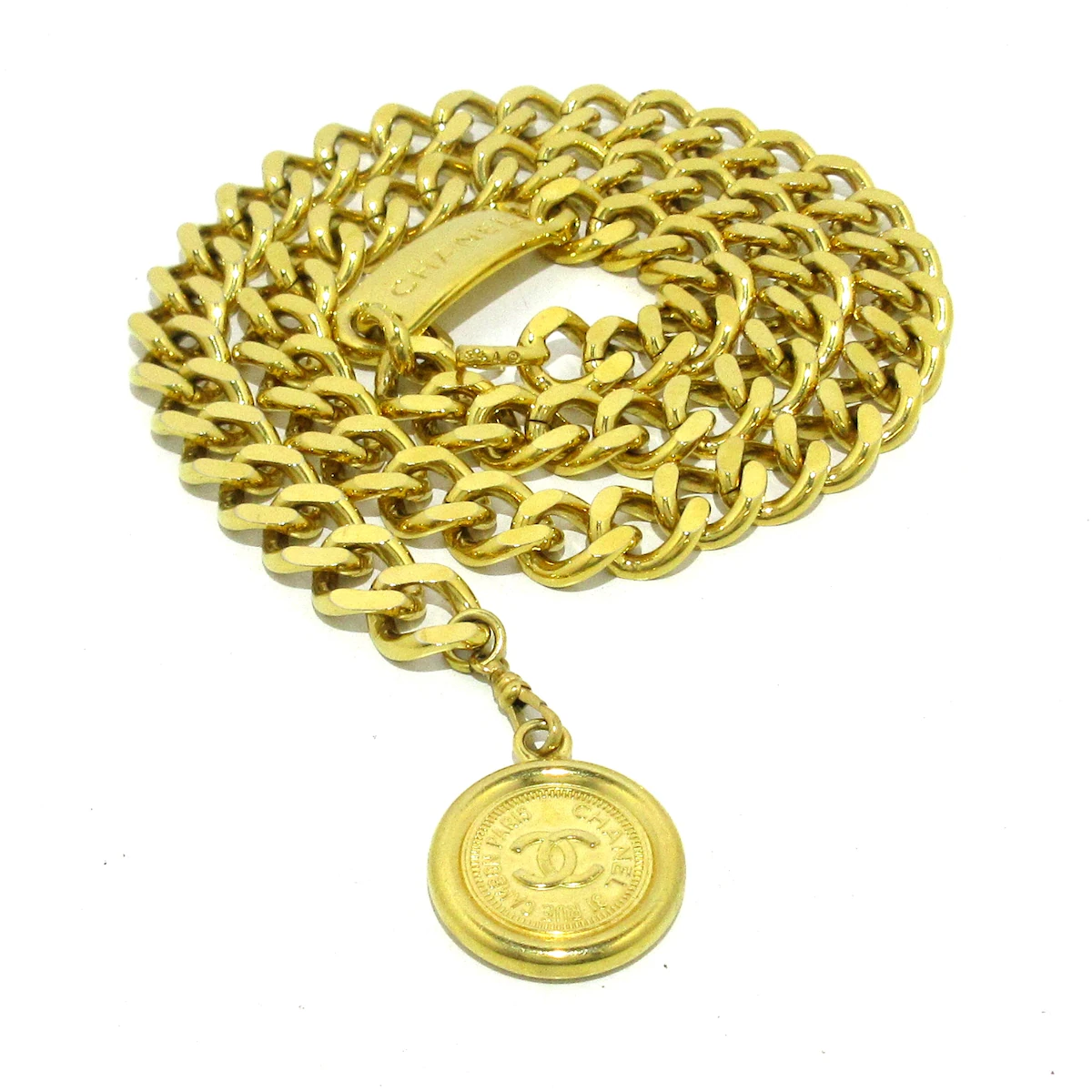 CHANEL - Cinturón Coco Vintage con herrajes dorados