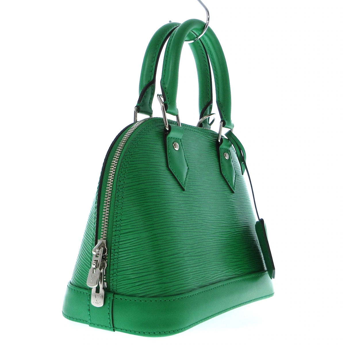 PRE-OWNED LV Green Alma BB Epi Handbag Serpentine Epi leather