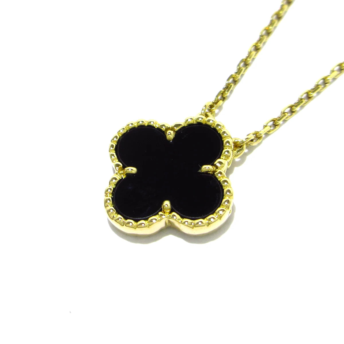 VAN CLEEF & ARPELS - Vintage Alhambra Necklace 18K Yellow Gold Black Onyx
