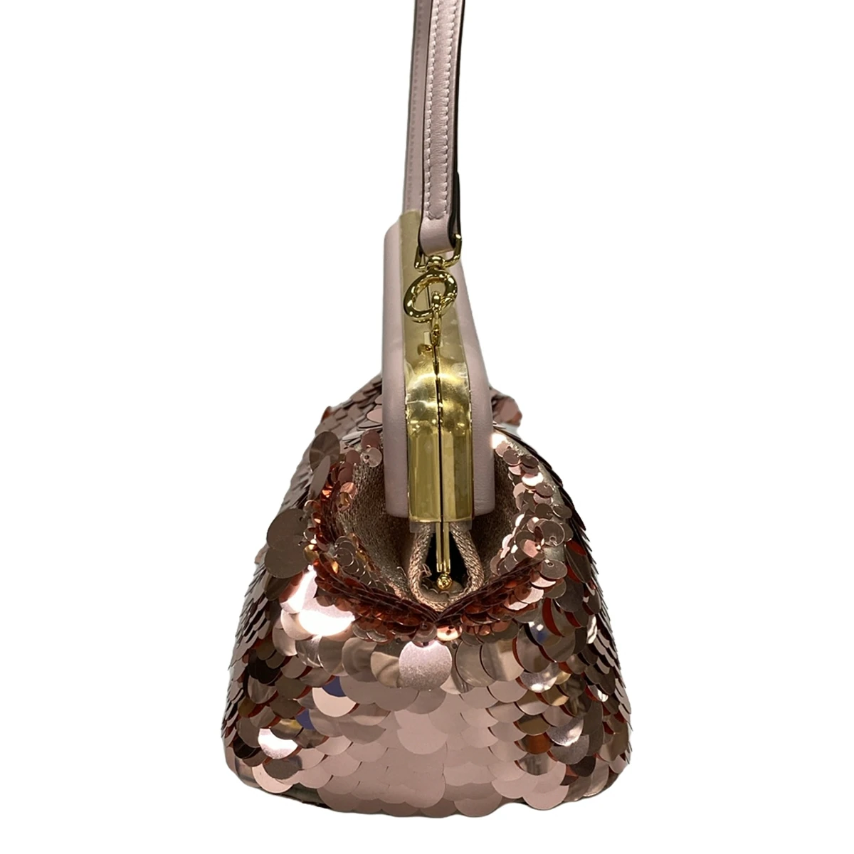 FENDI - First Pink Sequins Leather Shoulder Bag