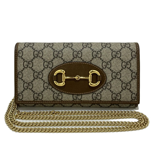 GUCCI - GG Plus GG Supreme Horsebit Wallet on a Chain