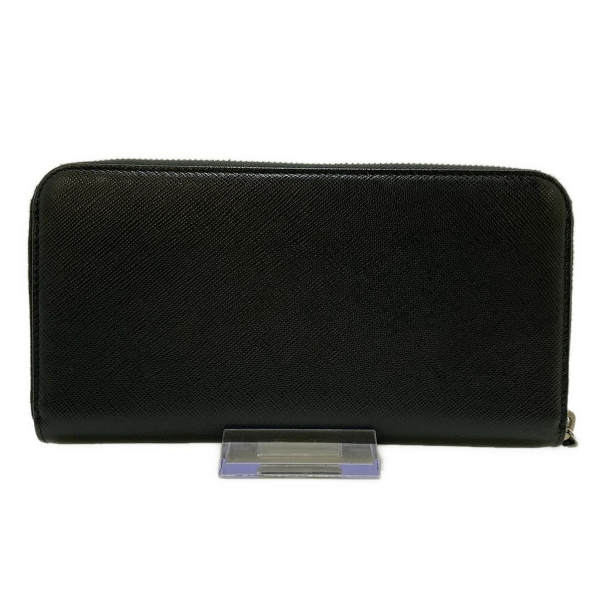 PRE-OWNED Long Wallet Black Saffiano Leather