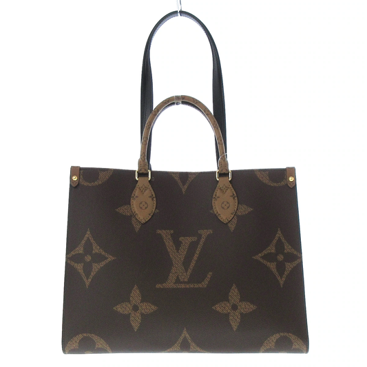 PRE-OWNED LV Onthego MM Monogram Reverse Canvas Tote Bag