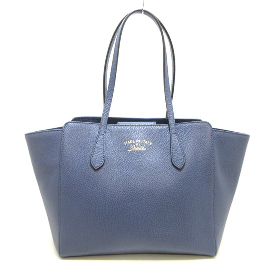 GUCCI - Swing Medium Tote Tote Bag  Navy Leather