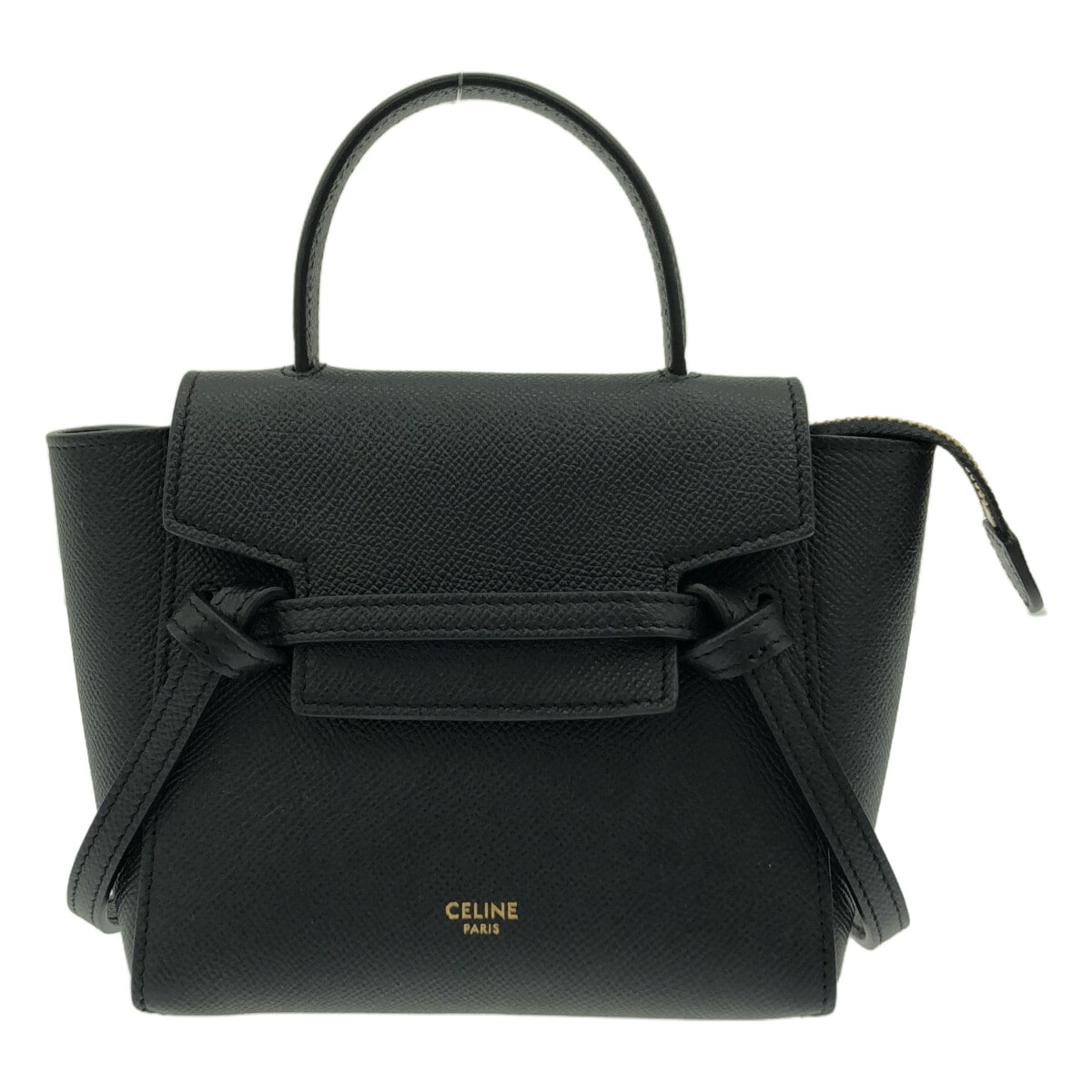 CELINE - Pico Belt Bag-Handbag Black Grained Calfskin